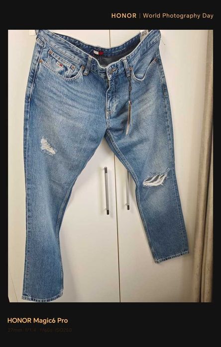 Tommy Hilfiger Scanton Slim Jeans – Albastru cu rupturi