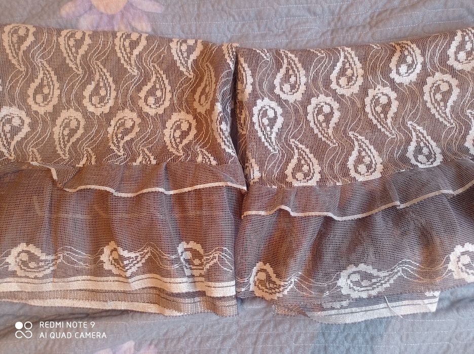 Короткий тюль коричневый