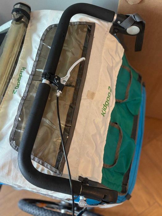 Qeridoo Kidgoo 2 remorca bicicleta carucior 2 copii impecabil