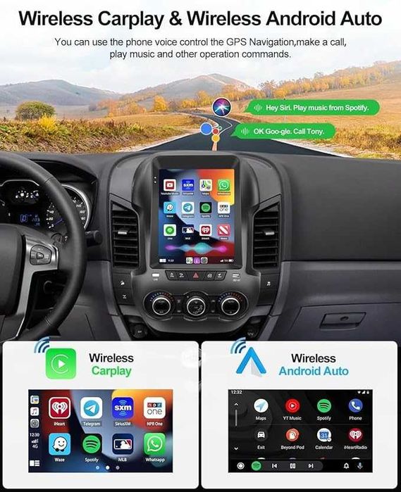 CAMECHO Radio 4+64G 8-Core 9.7 Inch Android 13 Autoradio pentru Ford Ranger PX 2011-2015