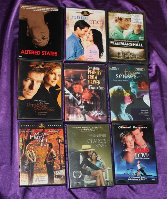 lot 26 dvd USA filme Altered States Speed Ocean s Eleven Twelve Thirteen Benny Hill When Harry Met Sally The Thomas Crown Affair