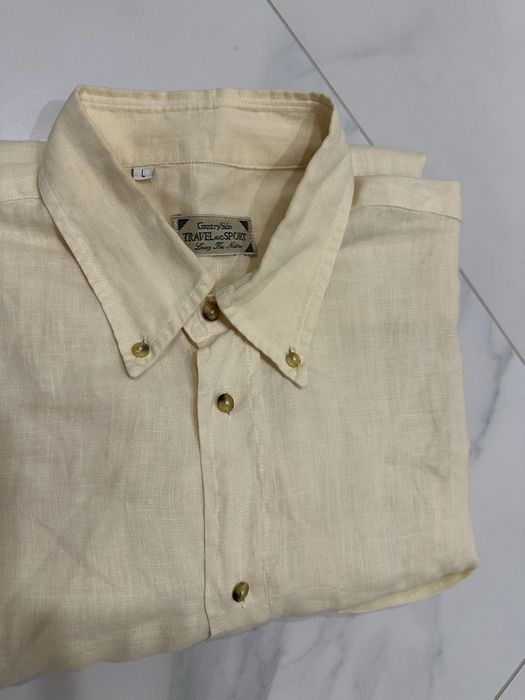 Оригинална ленена мъжка риза L размер