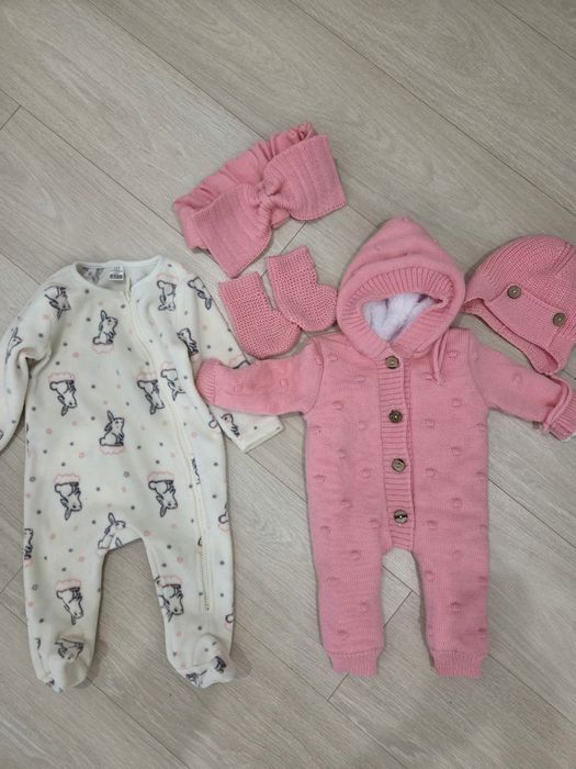 Зимний комплект для новорождённой девочки 6в1 .