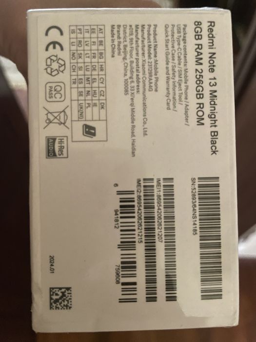 Red mi Note 13 продается 8/256 новая упаковку не открывали