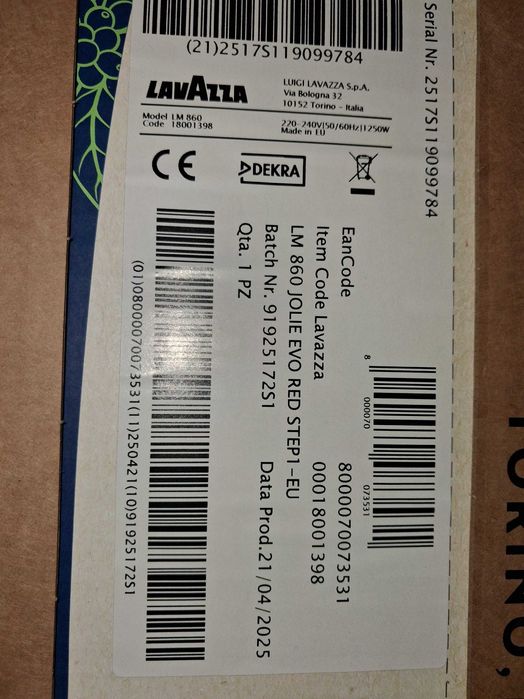 Кафемашина с капсули LAVAZZA JOLIE RED