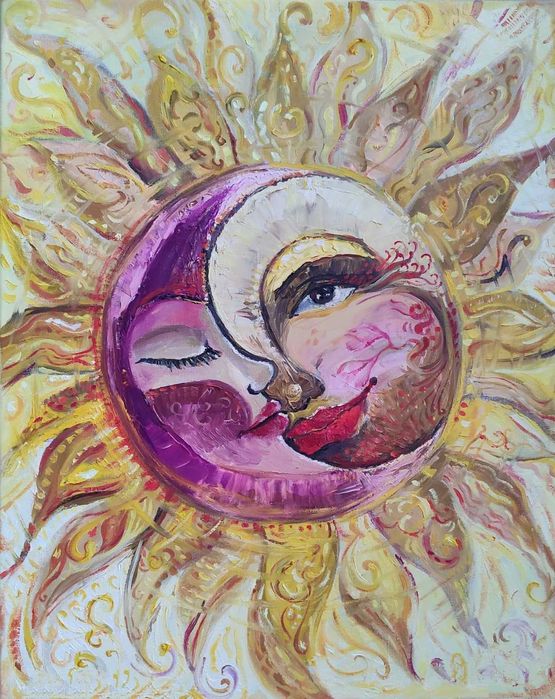 Картина маслом солнце