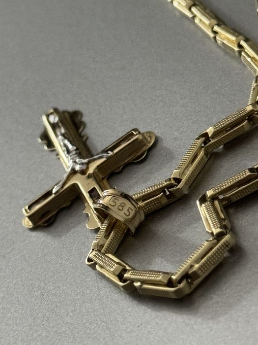 Lant De Aur + Cruce 14K 15,36g
