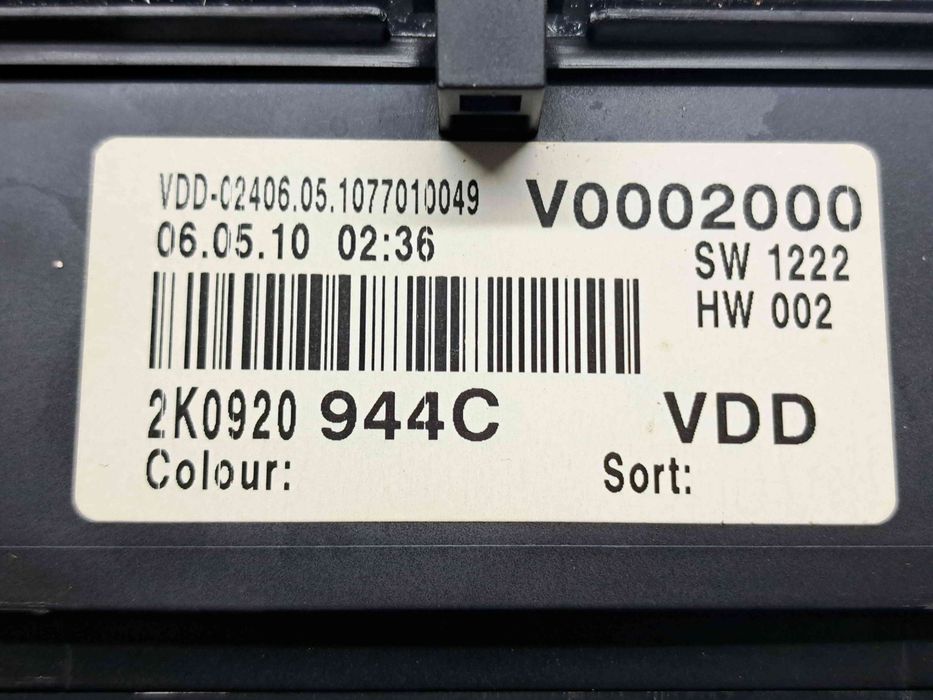Ceas bord Volkswagen Caddy 3 (2KA, 2KH) [Fabr 2004-2010] 2K0920944C