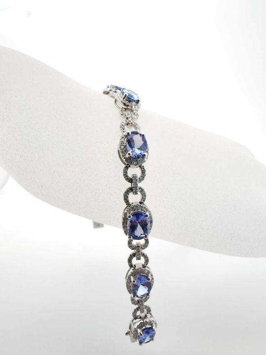 Bratara 14k diamante si tanzanite 10ct