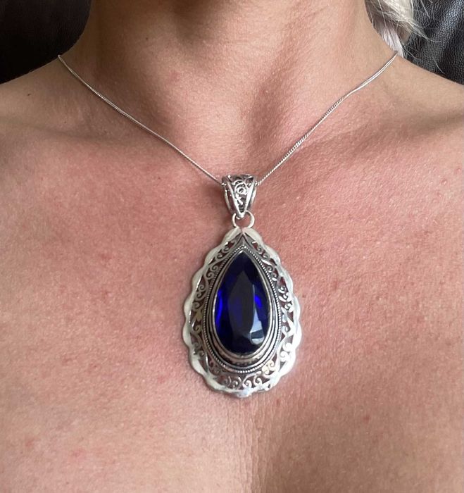 Pandativ/Medalion Argint 925 cu Piatra Semipretioasa Tanzanit