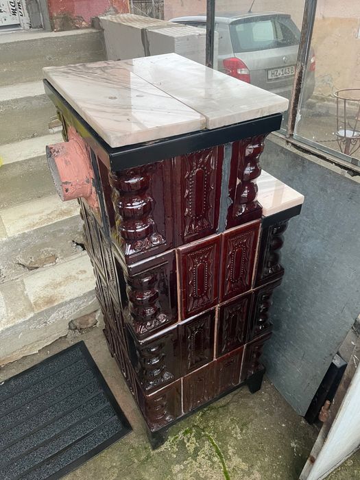 Soba teracotă , boiler inox + focar