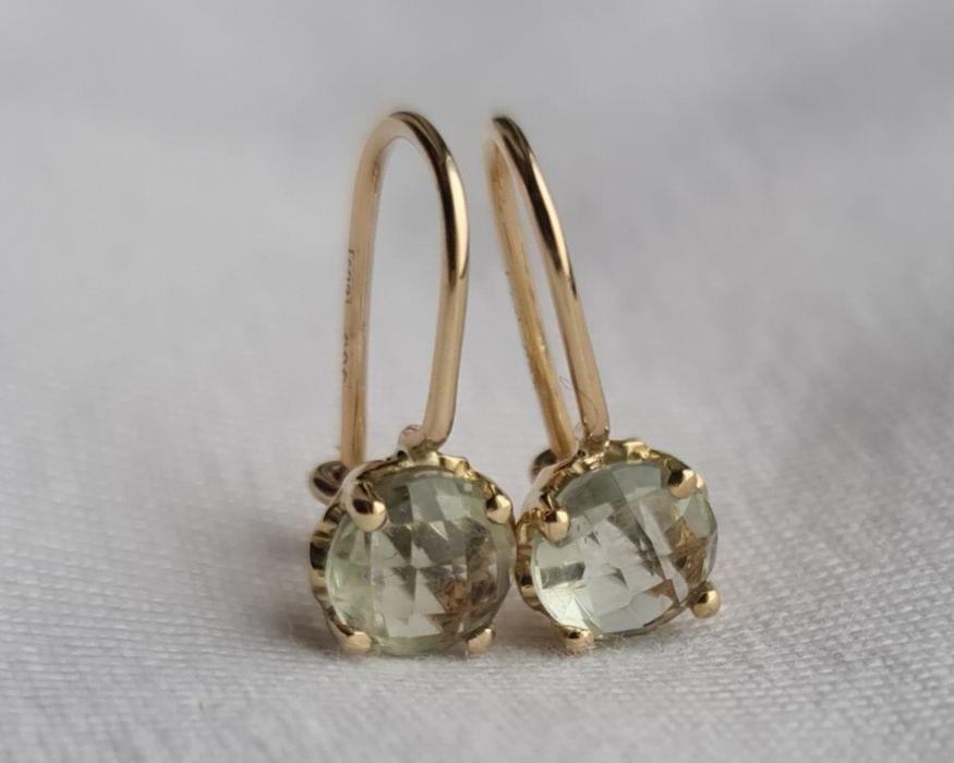 Cercei aur galben 14k ametist natura creat nanual