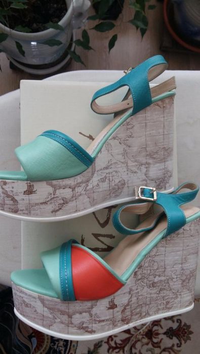 sandale piele -platforma