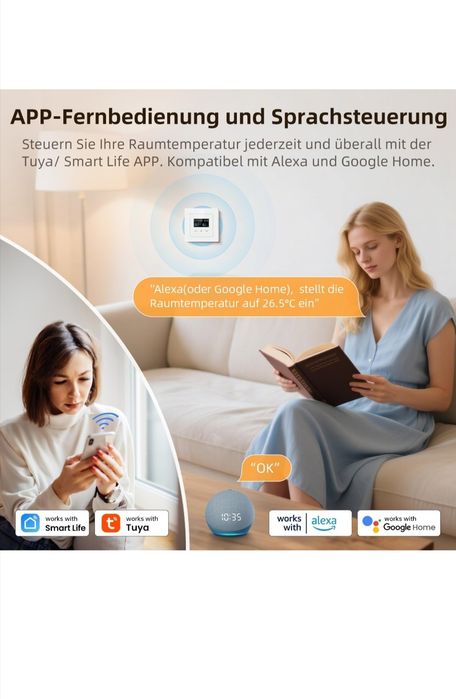 Termostat wifi Miucda centrala/încălzire pardoseala  Tuya ,Smart life