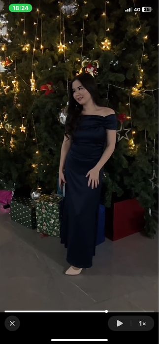 Платье көйлек темно синий