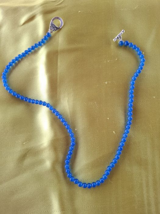 Colier calcedonie chalcedonye la baza gatului 43 cm lungime l