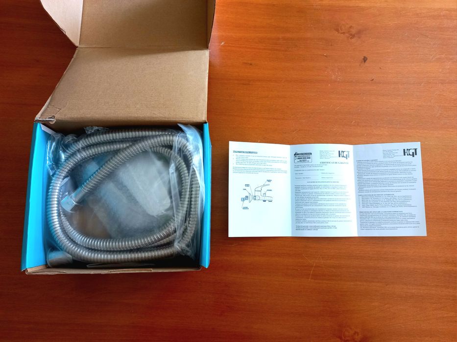 Baterie cadă/duș Evosanitary, aqua star 671286, cu furtun și pară duș