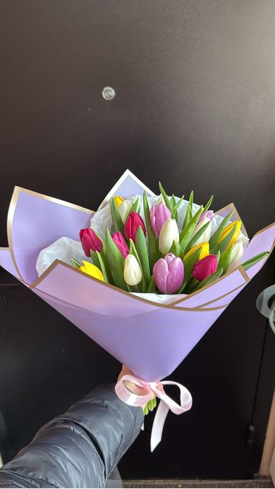 Тюльпаны по 800 тг с оформлением