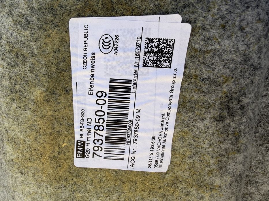 Plafon material textil Bmw seria  3 g20