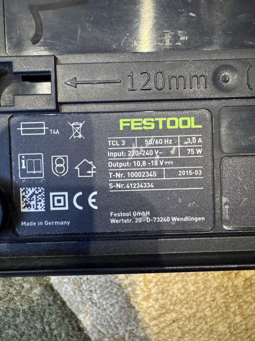 Incarcator Festool Tcl3 + 2 acumulatori 5.2 ah, BP 18 LI si BPC 18 LI