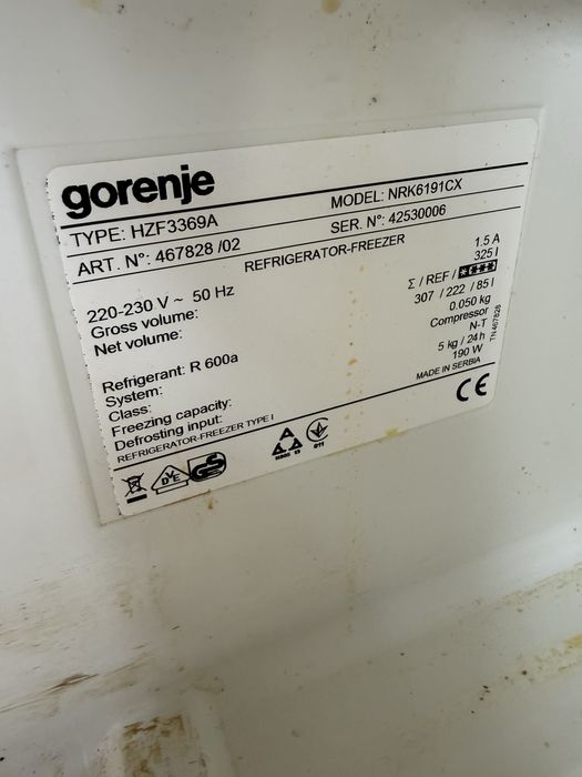 Хл. с фризер Gorenje NRK 6191CX