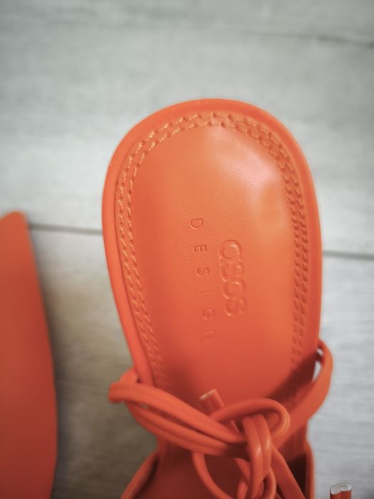 Pantofi damă noi ASOS DESIGN mărimea 43, toc stiletto, portocalii, aduși din Anglia