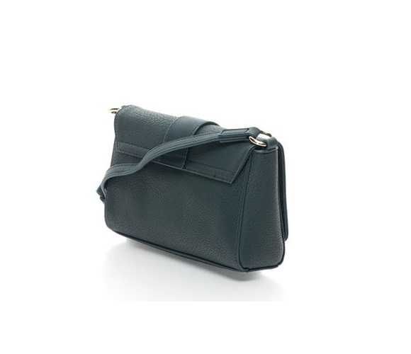 %ПРОМО% VERSACE JEANS – Дамска кожена чанта в тъмно зелено 15x20x5 см