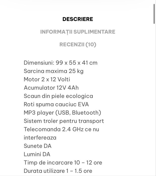 Masinuta electrica Mercedes