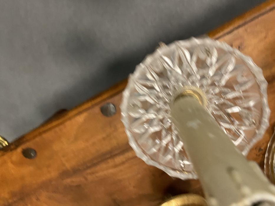 Италиански Кристален полилей с месингова основа