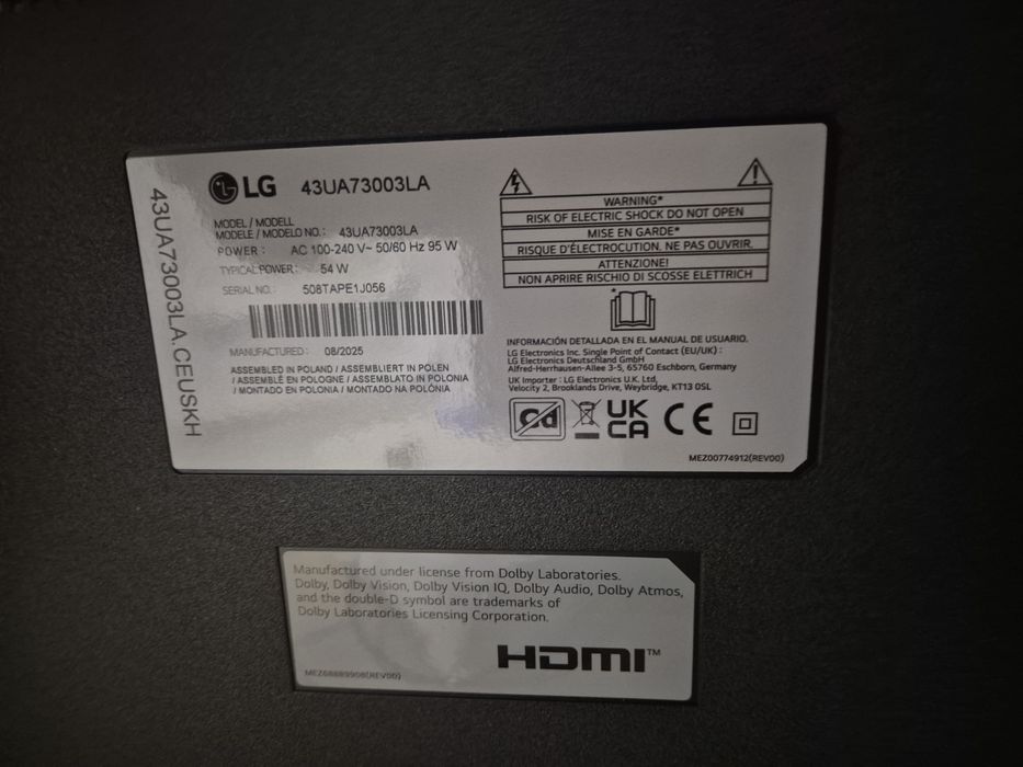 LG Smart TV 4K Ultra HD – diagonală 108 cm
