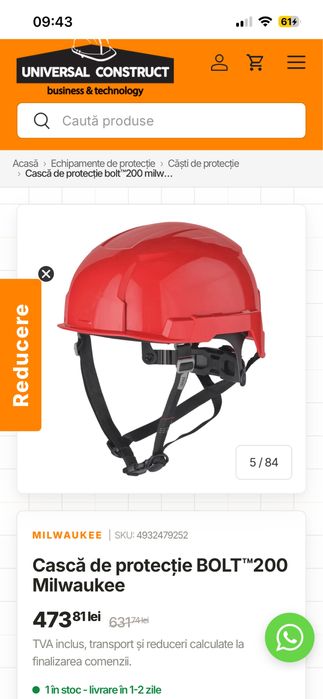 Casca protectie Milwaukee Bolt200 cu Viziera