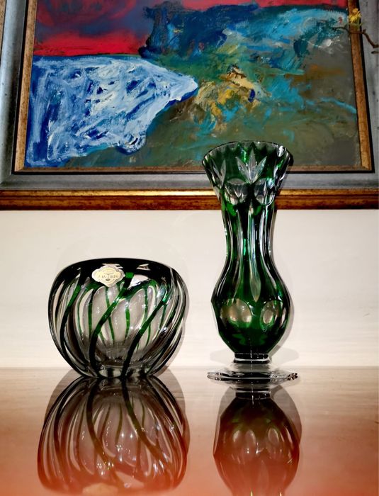 Антикварен масивен  диско  пепелник 1970г. Walther Glass