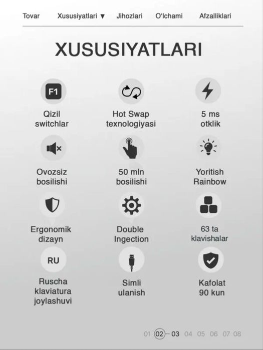 Cyberlynx AG63 geymerlar uchun mexanik klaviatura