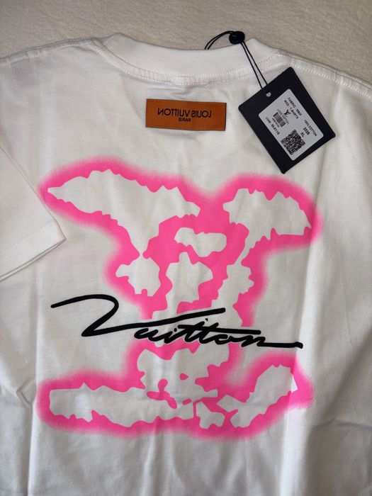 Tricou alb roz LV