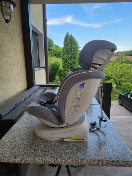 Scaun masina cu Isofix Buf Boof gri cu roz deschis