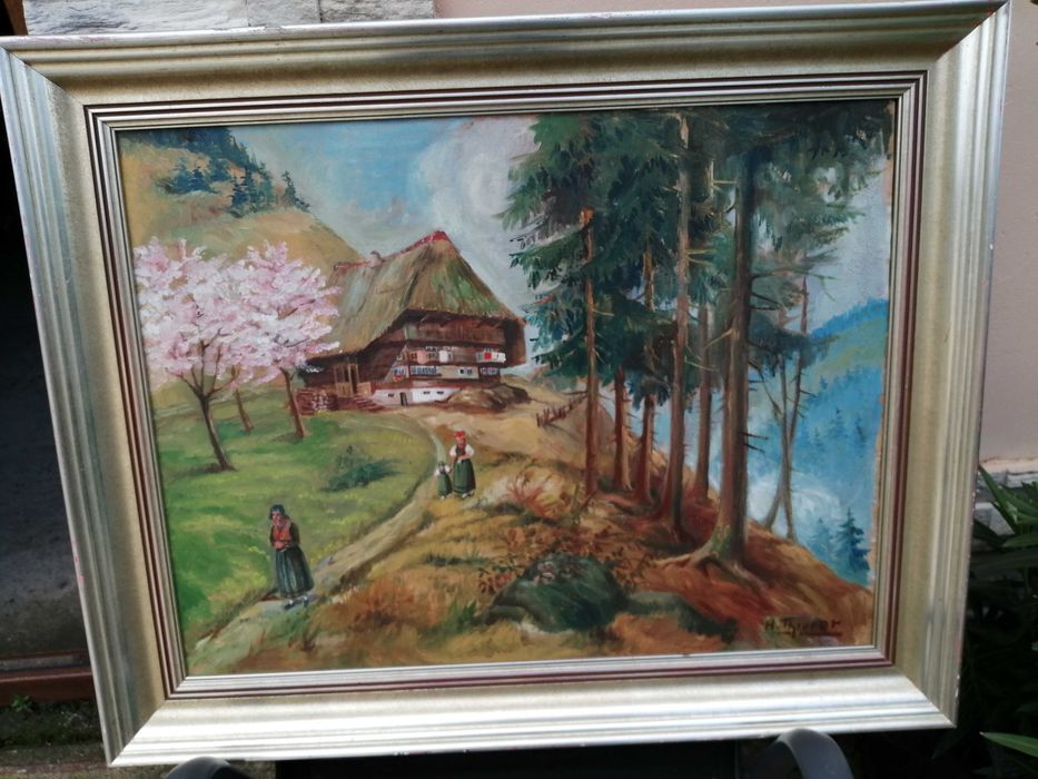 Tablou, ulei pe panou, H. Thierot - pictura originala