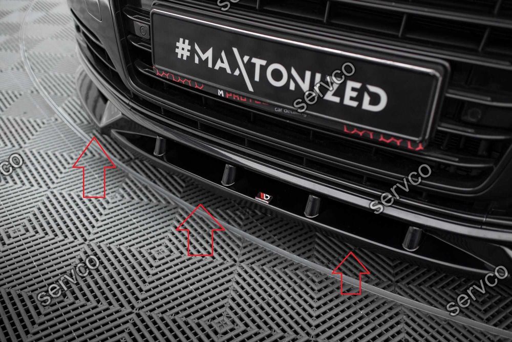 Pachet Set Splitter Exterior Lip Prelungiri Body kit tuning Audi A8 Long D4 Facelift 2013-2017 v5 - Maxton Design
