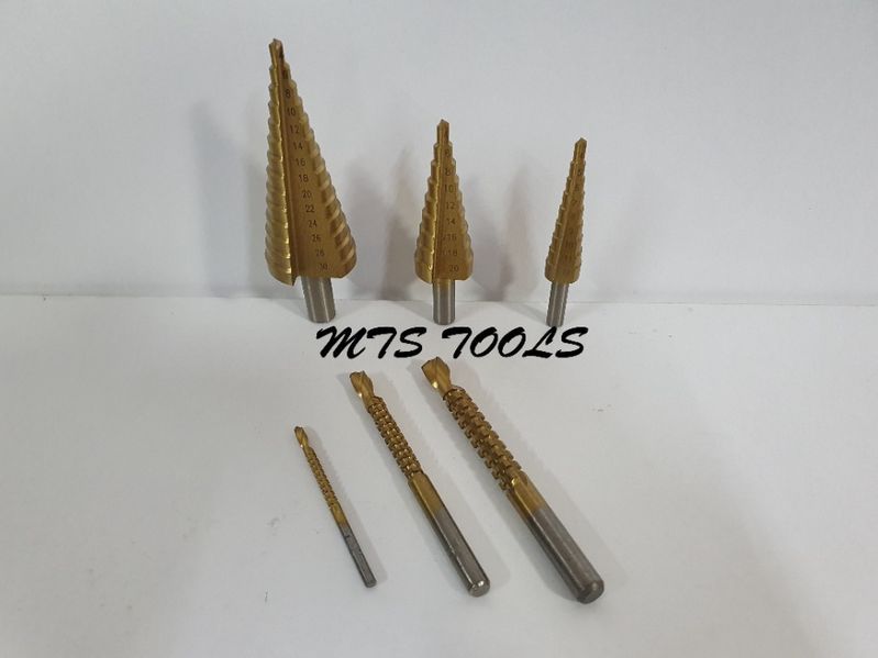 Set burghiu conic in trepte spiral perforator 6 piese