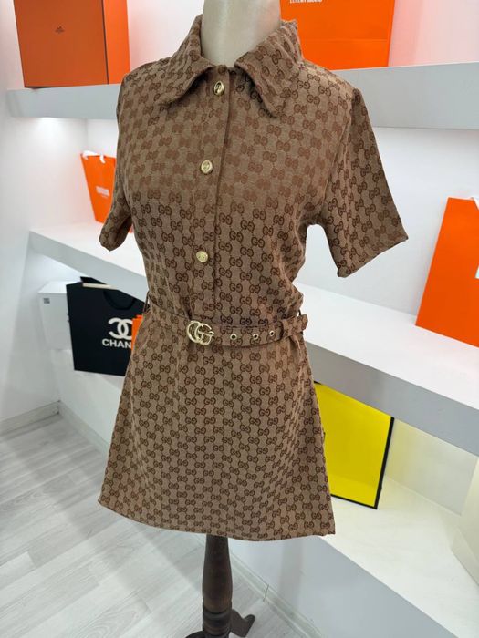Дамски рокли gucci кафява/синя
