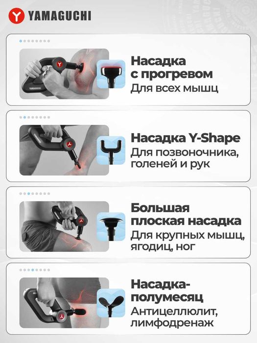 Перкуссионный массажер для тела Yamaguchi Massage Gun MAX PRO