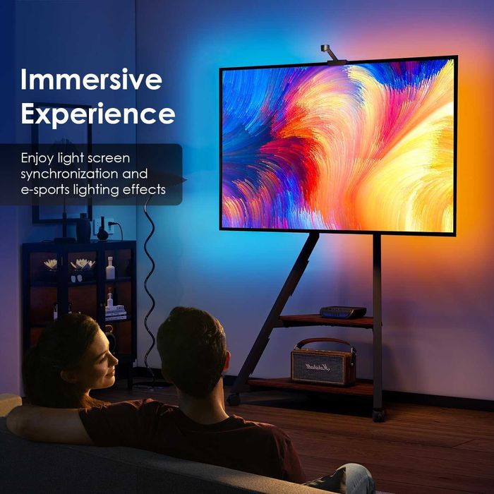 FITUEYES Bandă led RGB BIC TV WiFi Bluetooth cu cameră video 1080p