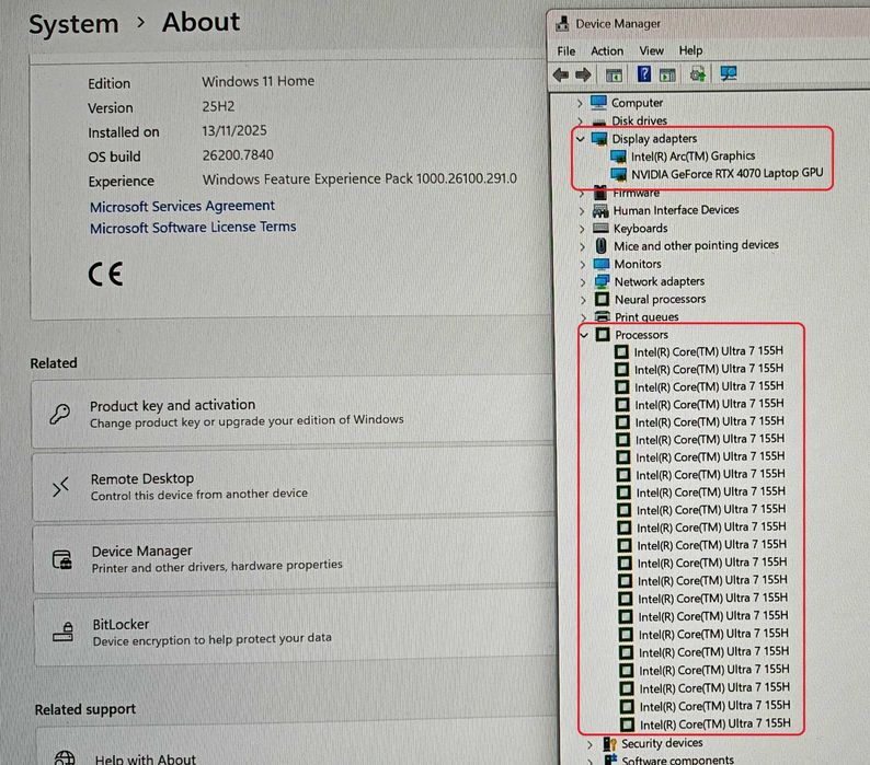 MSI Pulse 16 AI/Ultra 7 155H/RTX 4070 8GB/16GB RAM/512GB SSD/QHD 240hz