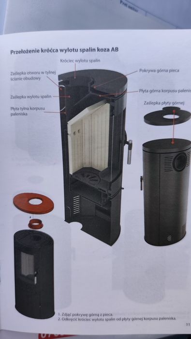 Soba din fontă cu cahle albe din teracota cu lemne de foc inclus
