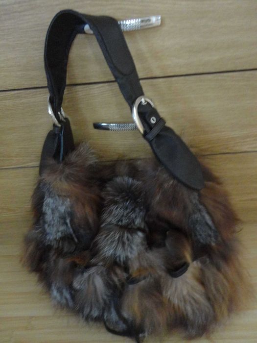 geanta Bizar Fashion (Just Cavalli) din blana si piele naturala