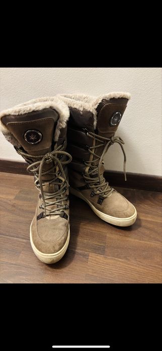 Кожени велурени ботуши