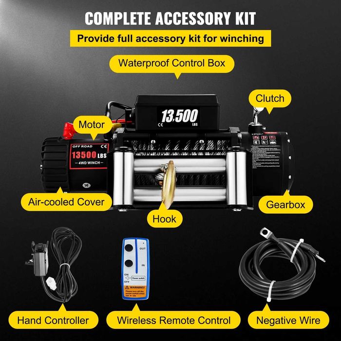Troliu Profesional Select Line 6.2 Tone | 13500 LBS | 12V | Livrare Rapidă | Transport GRATUIT