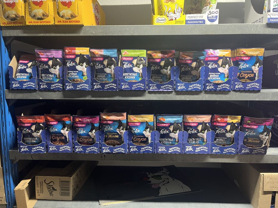 Корм для кошек феликс, вискас, шеба