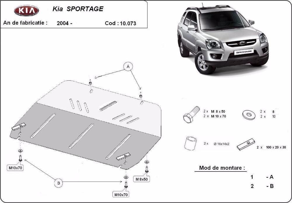 Scut metalic pentru motor Kia Sportage 2004-2010 - otel 3mm