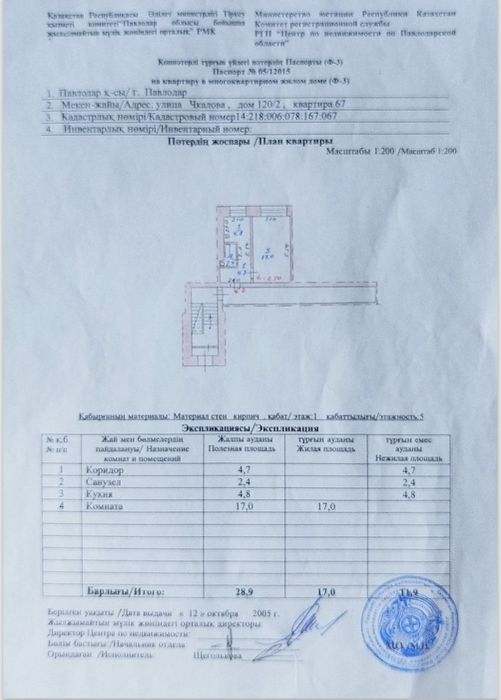 Квартира в малосемейке