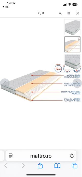 Topper/saltea 10 cm grosime